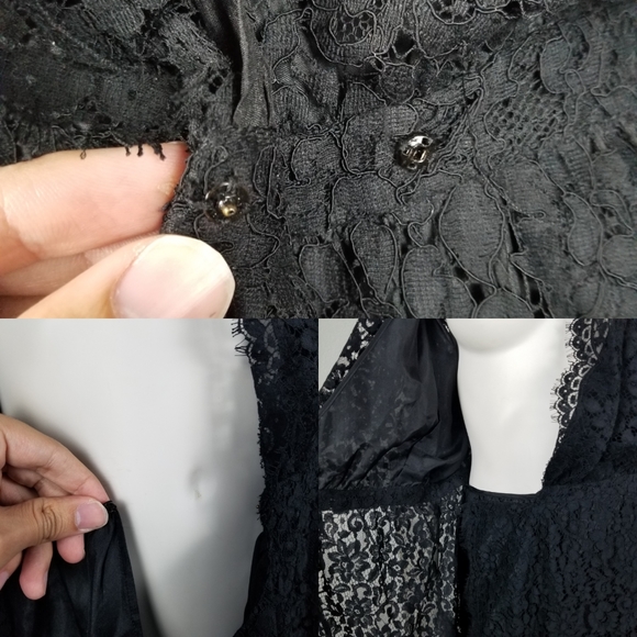 Balenciaga 2009 Black Lace Knee Length Dress Size 38 - Picture 9 of 12
